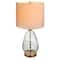 Hello Honey® 2ft. Textured Glass Base Table Lamp with White Cotton Drum Shade